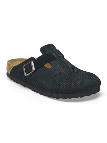Birkenstock Leder-Pantoletten "Boston" in Schwarz