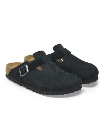 Birkenstock Leder-Pantoletten "Boston" in Schwarz