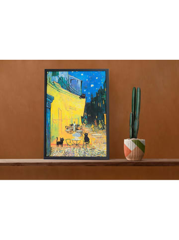 Madre Selva Druk artystyczny "Cats Van Gogh" w ramce - 30 x 40 cm