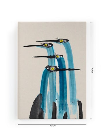 Folkifreckles Leinwand-Kunstdruck "Crane" - (B)40 x (H)60 cm