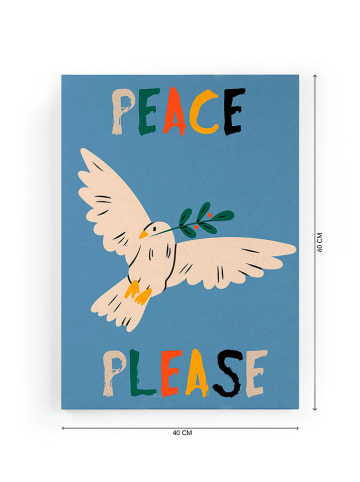 Folkifreckles Linnen kunstdruk "Peace Please" - (B)40 x (H)60 cm