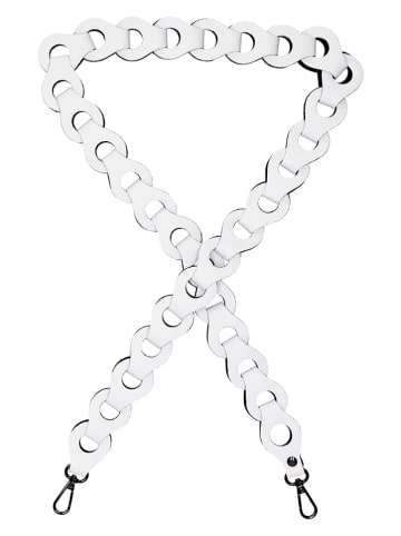 Charm Skórzany pasek w kolorze białym do torebki - 110 x 3 cm