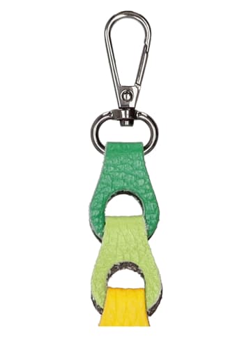 Charm Skórzany pasek w kolorze zielono-żółto-różowym do torebki - 135 x 2 cm