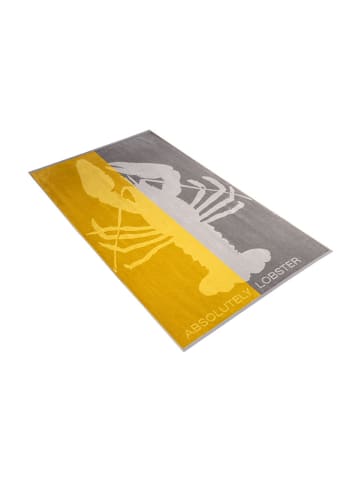 Vossen Strandlaken "Absolutely Lobster" geel/grijs