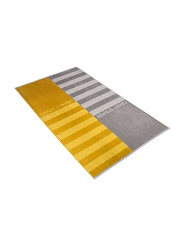Vossen Strandlaken "Crazy Stripes" grijs/geel