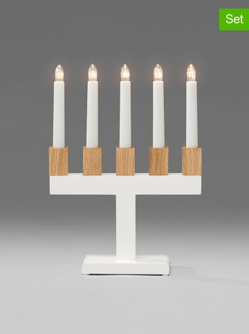 Konstsmide Decoratieve lamp wit/lichtbruin - (B)22,5 x (H)30,2 x (D)8 cm