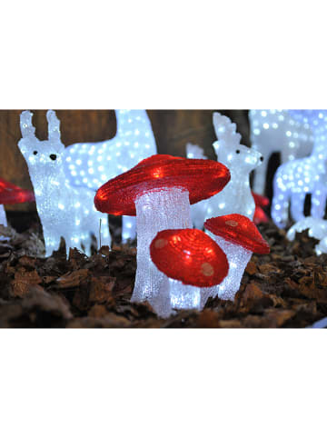 Konstsmide Dekoracyjna lampa LED w kolorze czerwono-białym - 26 x 29 x 25,5 cm