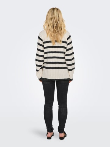 JDY Pullover in Creme/ Schwarz