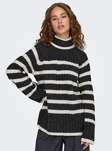 JDY Sweter w kolorze antracytowo-kremowym