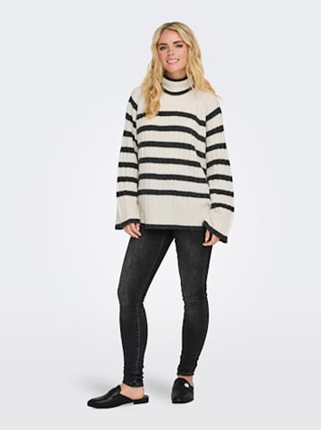 JDY Pullover in Creme/ Anthrazit