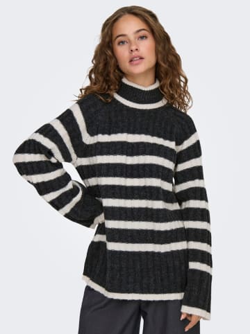 JDY Pullover in Anthrazit/ Creme