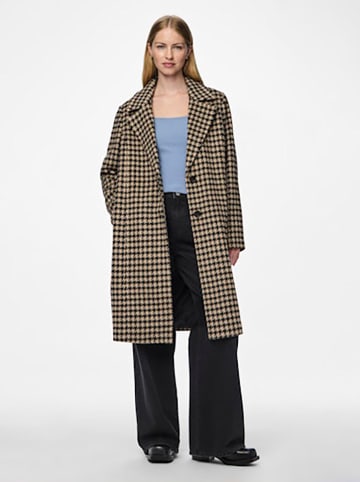 Pieces Übergangsmantel in Beige/ Schwarz