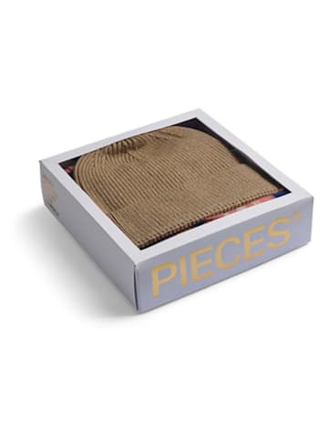 Pieces Sjaal beige/lichtroze/donkerblauw - (L)180 x (B)55
