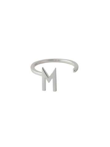 Design Letters Zilveren ring "M"