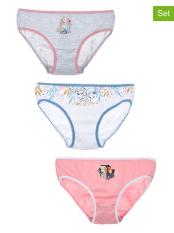 Disney Frozen 3-delige set: slips "Frozen" wit/grijs/lichtroze