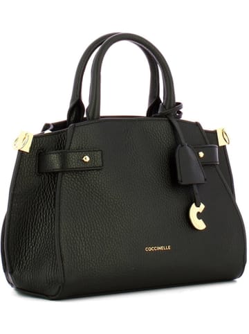 COCCINELLE Leder-Henkeltasche in Schwarz - (B)22,5 x (H)18 x (T)13,5 cm