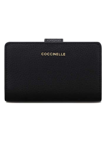 COCCINELLE Leder-Geldbörse in Schwarz - (B)13 x (H)9 cm
