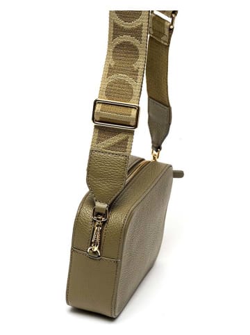 COCCINELLE Leder-Umhängetasche in Khaki - (B)21 x (H)17 x (T)6 cm