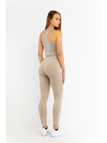 Stronger Legginsy "Cush" w kolorze beżowym