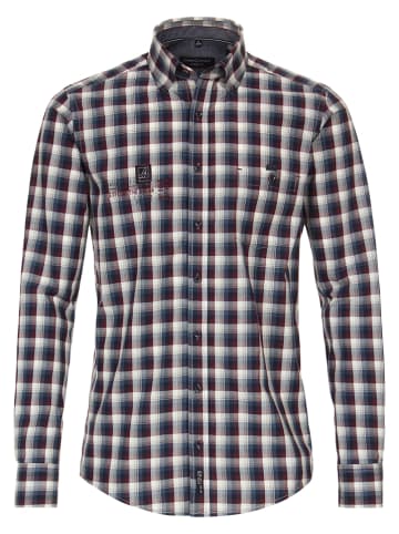 CASAMODA Hemd - Casual fit - in Dunkelblau/ Bordeaux