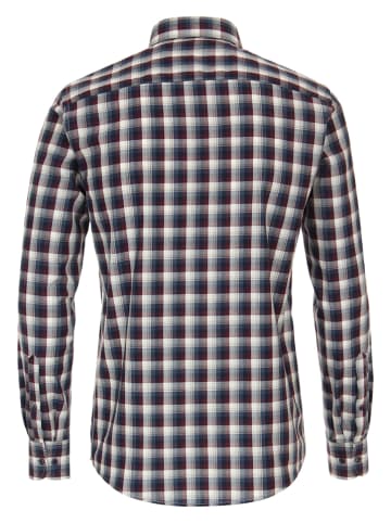 CASAMODA Hemd - Casual fit - in Dunkelblau/ Bordeaux