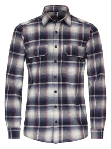 CASAMODA Hemd - Casual fit - in Dunkelblau/ Lila