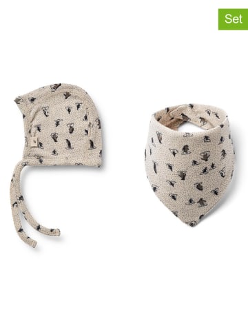 Wheat 2-delige set: wollen muts & wollen sjaal "Billie" beige