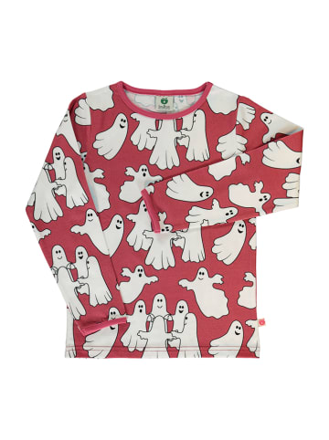 Småfolk Longsleeve "Gespenster" in Rot/ Weiß