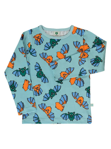 Småfolk Longsleeve "Vleermuis" lichtblauw/meerkleurig
