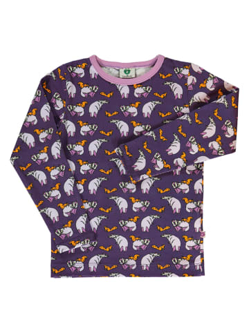 Småfolk Koszulka "Badgers & Squirrels" w kolorze fioletowym