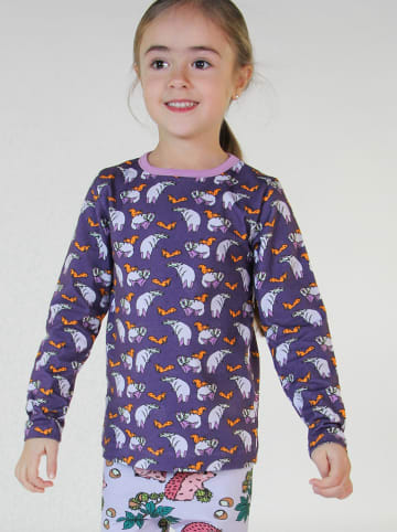 Småfolk Longsleeve "Dachse & Eichhörnchen" in Lila