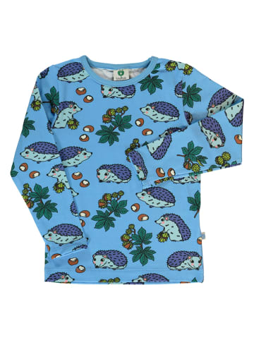 Småfolk Longsleeve "Igel" in Hellblau/ Bunt