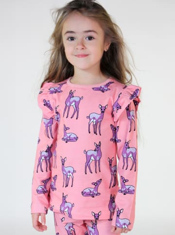 Småfolk Longsleeve "Hert" lichtroze/paars