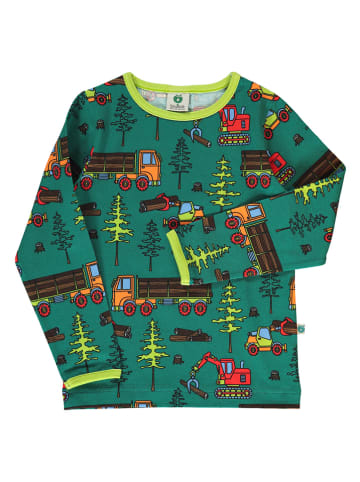 Småfolk Longsleeve "Maschinen" in Grün/ Bunt
