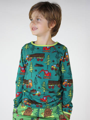 Småfolk Longsleeve "Machines" groen/meerkleurig