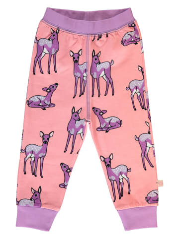Småfolk Sweatbroek "Hert" lichtroze/paars