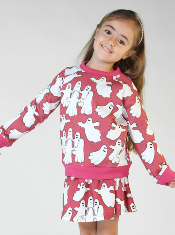 Småfolk Sweatshirt "Gespenster" in Rot/ Weiß
