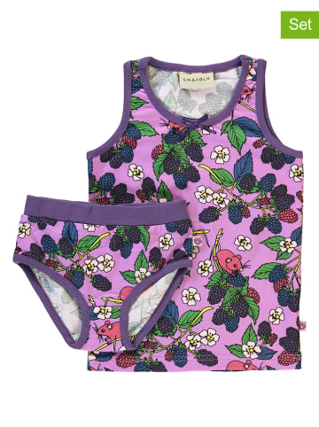 Småfolk 2-delige ondergoedset "Bramen" paars/meerkleurig