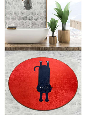 Colourful Cotton Badvorleger "Comfort" in Rot/ Schwarz
