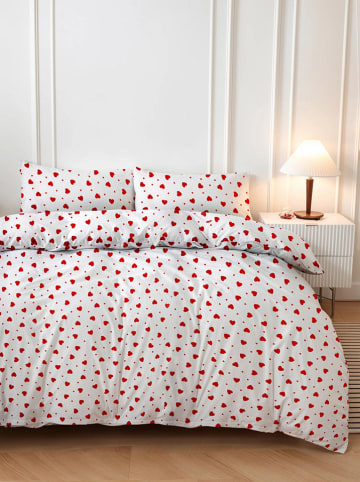Colourful Cotton Bettwäscheset "Love Heart" in Rot/ Weiß