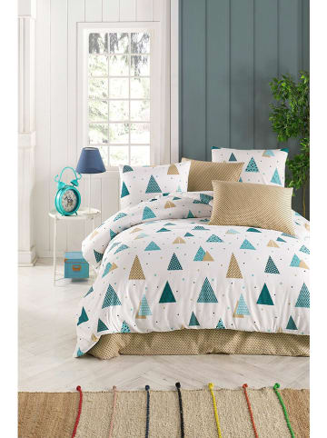 Colourful Cotton Beddengoedset "Puantiye" wit/meerkleurig