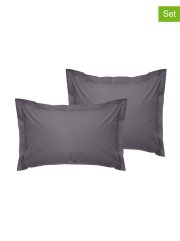 Colourful Cotton 2-delige set: renforcé kussenhoezen donkergrijs