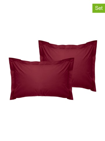 Colourful Cotton 2-delige set: renforcé kussenhoezen bordeaux