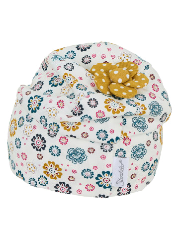 Sterntaler Czapka beanie "Blume" w kolorze biało-żółto-niebieskim