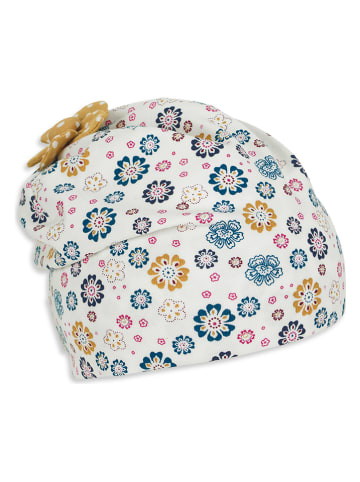 Sterntaler Czapka beanie "Blume" w kolorze biało-żółto-niebieskim