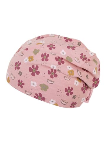 Sterntaler Czapka beanie "Flowers" w kolorze jasnoróżowym