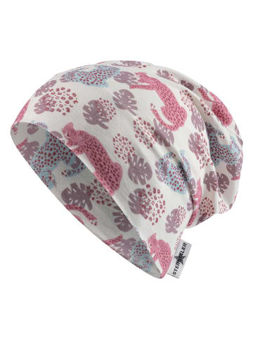 Sterntaler Beanie "Leopard" in Creme/ Pink