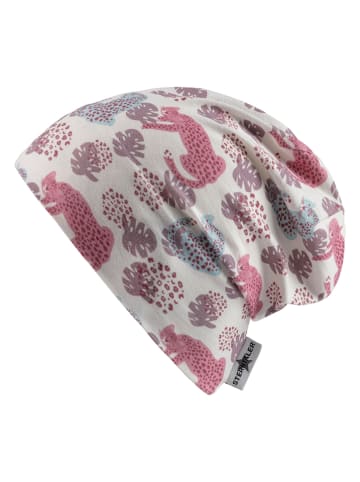 Sterntaler Beanie "Leopard" in Creme/ Pink