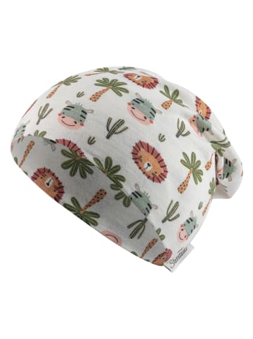 Sterntaler Czapka beanie "Safaritiere" w kolorze kremowo-błękitno-zielonym