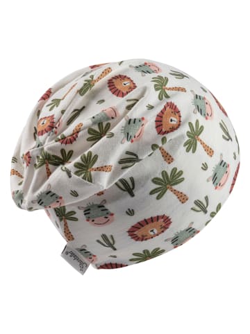 Sterntaler Czapka beanie "Safaritiere" w kolorze kremowo-błękitno-zielonym